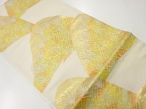 アンティーク　山並みに草葉模様織出し袋帯（材料）